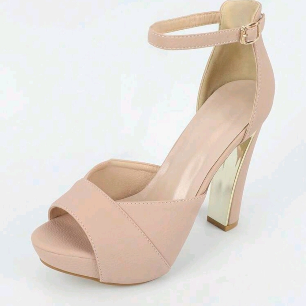 Chic Blush Ankle Strap Heels